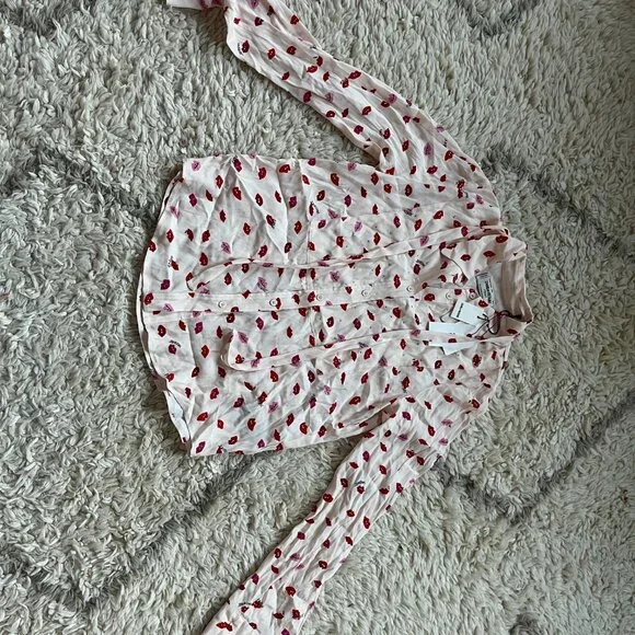 NWT Zadig & Voltaire Women's Red Lip Print Shirt TESSI CREPE - Picture 2 of 5